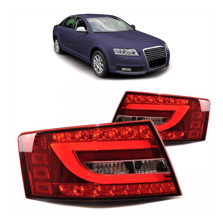 Lampy Audi A6 C6 Tył LED Red-Clear