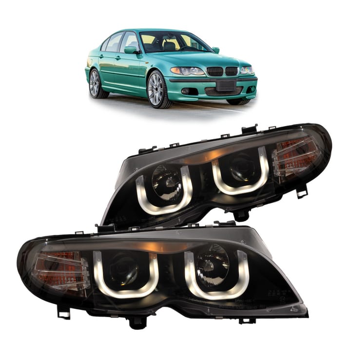 Lampy BMW 3 E46 Facelift Przód Black