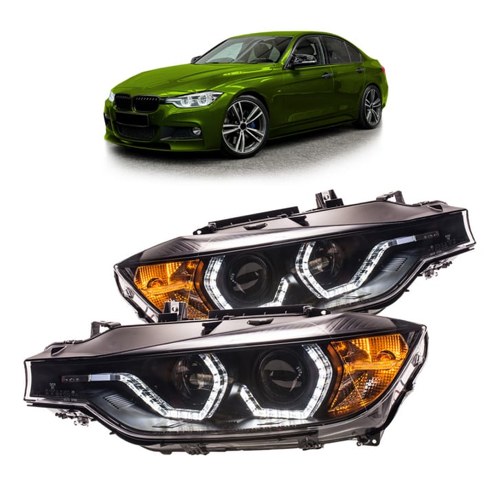 Lampy BMW 3 F30 F31 Przód DRL Black