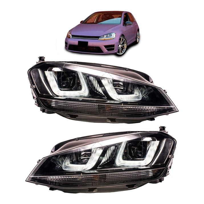 Lampy Volkswagen Golf 7 Przód DRL Black
