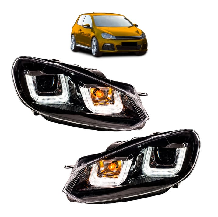 Lampy Volkswagen Golf VI Przód DRL Black