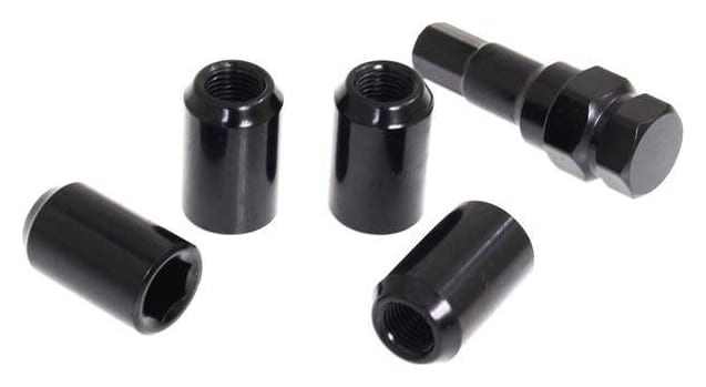 Nakrętki Alu M12x1,25 32mm Czarne Przelotowe
