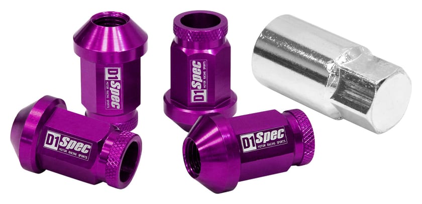 Nakrętki D1Spec Replika Alu 40mm M12x1.25 Fioletowe