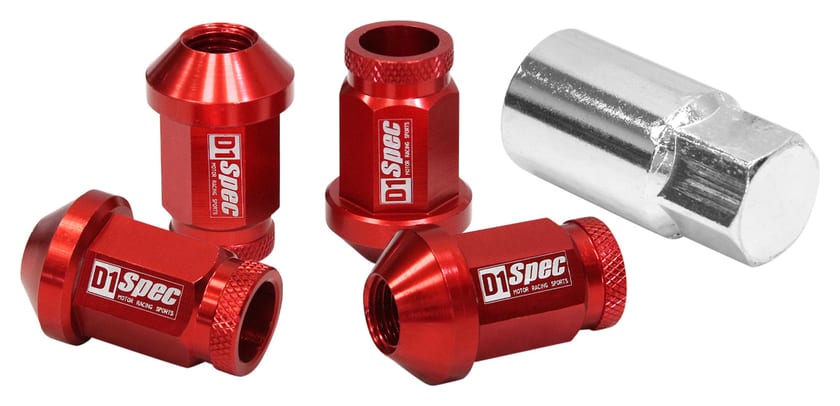 Nakrętki D1Spec Replika Alu 40mm M12x1.5 Czerwone