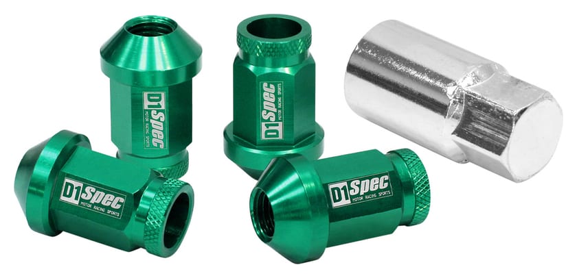 Nakrętki D1Spec Replika Alu 40mm M12x1.5 Zielone