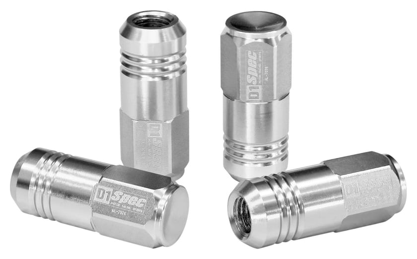 Nakrętki D1Spec Replika Alu EW M12x1,5 50mm Srebrne