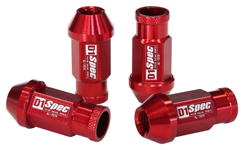 Nakrętki D1Spec Replika Alu Race M12x1,25 50mm Czerwone