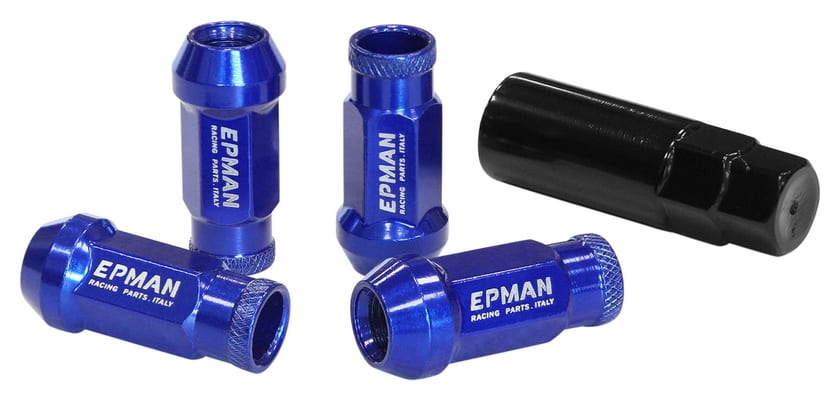 Nakrętki Epman JDM Stal M12x1,25 Stożek 48mm Niebieskie