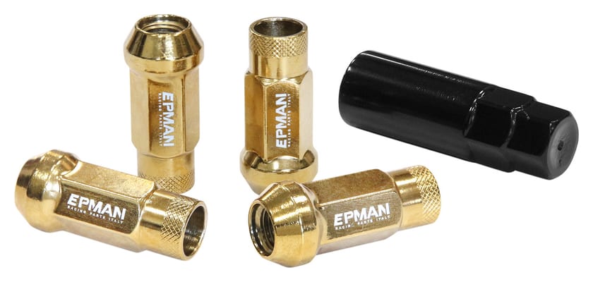 Nakrętki Epman JDM Stal M12x1,5 Stożek 48mm Złote
