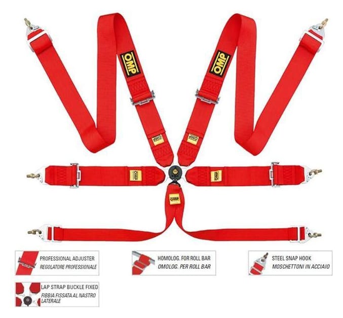 Pasy sportowe 6p 3" OMP 802F FIA