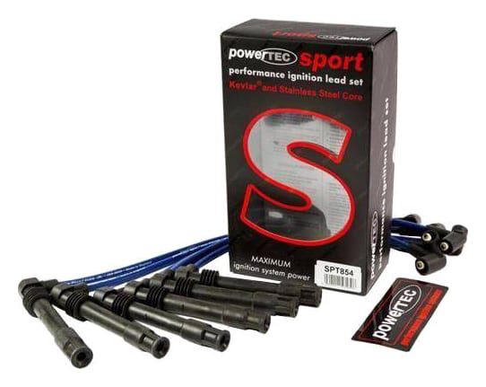 Przewody zapłonowe PowerTEC AUDI A6 A8 SKODA SUPERB 2.4-2.8L V6 94-04 Niebieskie