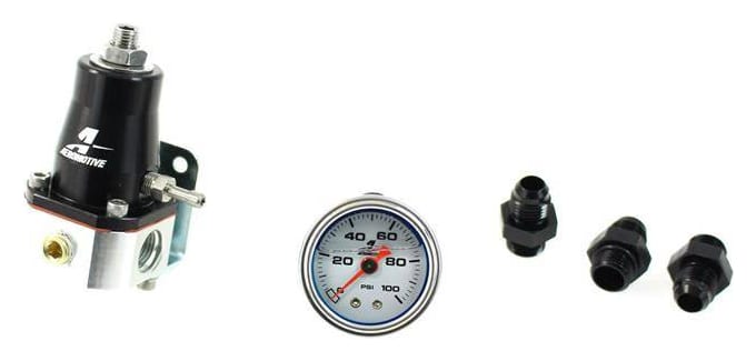 Regulator ciśnienia paliwa Aeromotive EFI 1000HP AN6 Srebrny + Wskaźnik