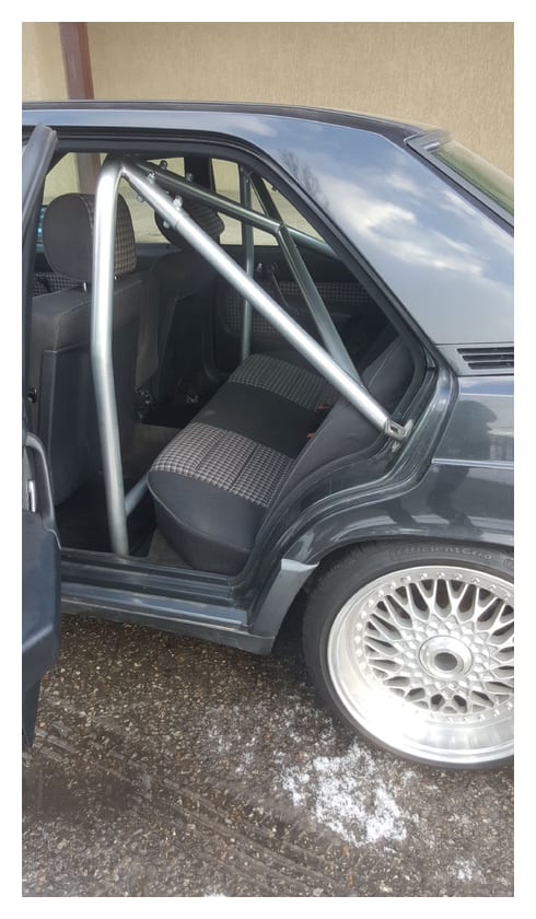 Rollbar skręcana pół klatka Mercedes W201 190 White