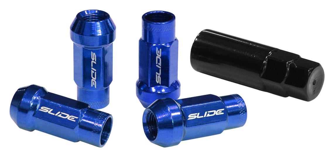 Nakrętki SLIDE JDM Stal M12x1,25 46mm Niebieskie