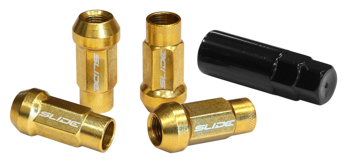Nakrętki SLIDE JDM Stal M12x1,5 46mm Złote