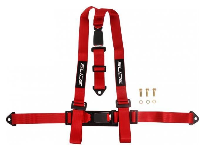 Pasy sportowe Slide 3p 2" Czerwone Homologacja E4