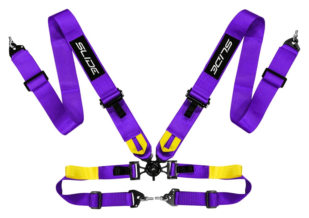 Pasy sportowe Slide V2 Quick Fioletowe 4P 3"