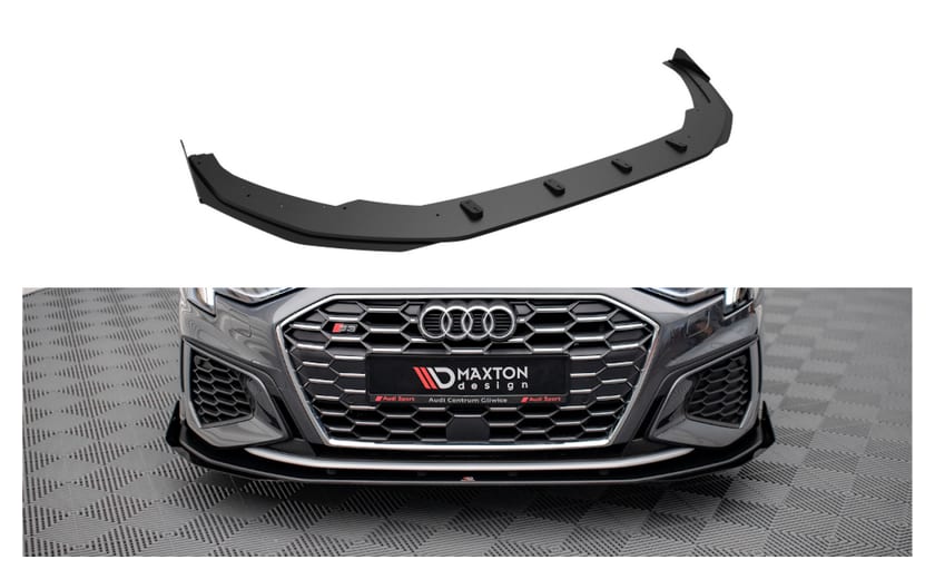 Splitter Audi A3 8Y S-Line Przód Pro v.1 + flaps Black