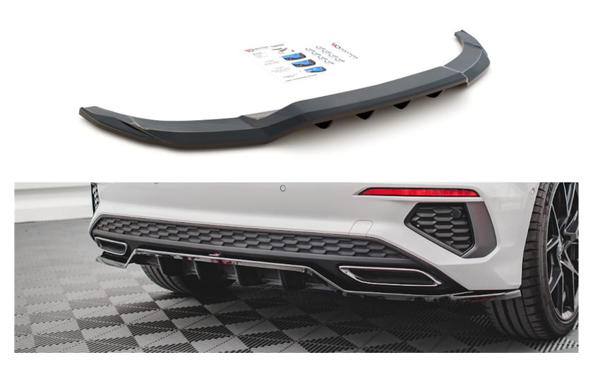 Splitter Audi A3 8Y S-Line Tył Środkowy z Dyfuzorem Gloss Black
