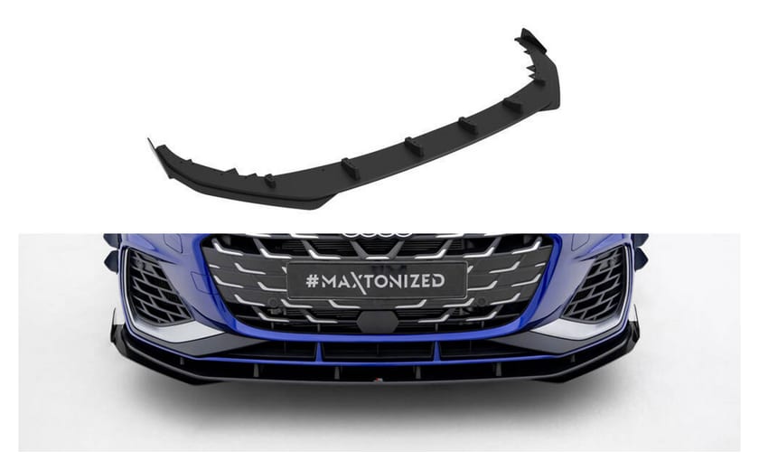 Splitter Audi A3 S-Line S3 8Y Facelift Przód Street Pro Black + Gloss Flaps