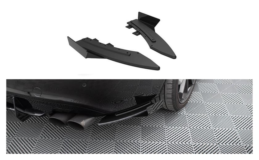 Splitter Audi A5 8T S-Line Tył Boczne Street Pro Black-Red + Gloss Flaps