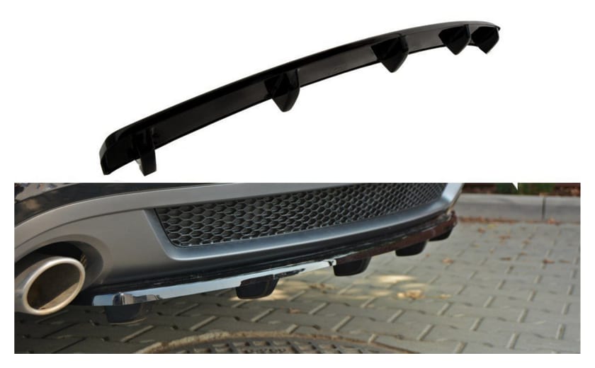 Splitter Audi A5 8T S-Line Tył Środkowy z Dyfuzorem Gloss Black