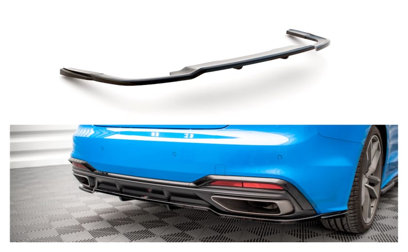 Splitter Audi A5 F5 Facelift S-Line Tył Środkowy z Dyfuzorem Gloss Black
