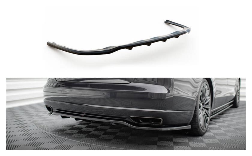 Splitter Audi A8 D4 Facelift Tył Środkowy z Dyfuzorem Gloss Black