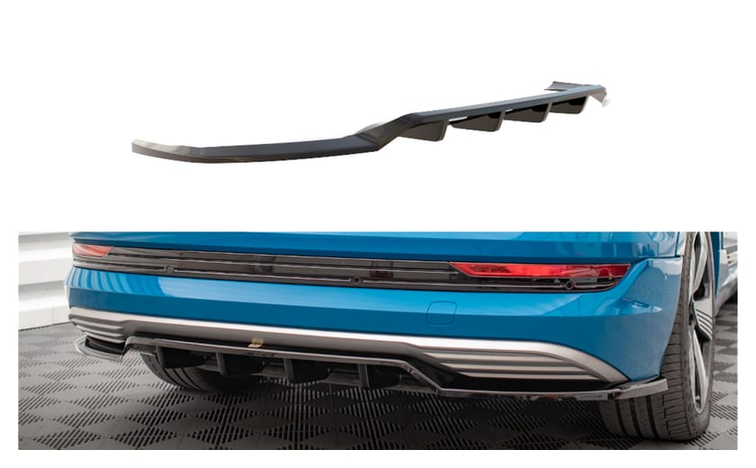 Splitter Audi e-tron Tył Środkowy z Dyfuzorem Gloss Black