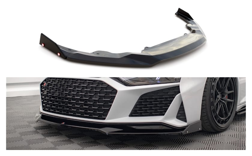 Splitter Audi R8 4S Facelift przód v.3 + flaps Gloss Black