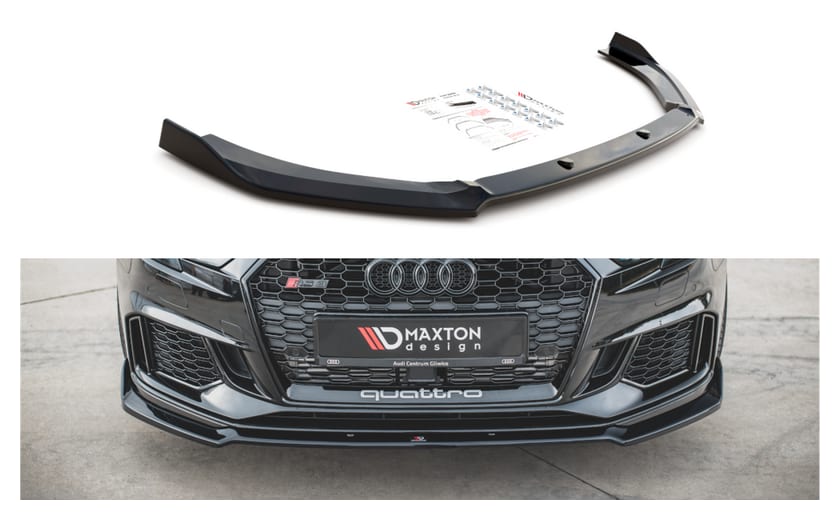 Splitter Audi RS3 8V Facelift Sportback przód v.3 Gloss Black