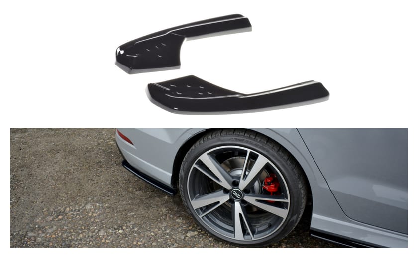 Splitter Audi RS3 8V Facelift Tył Boczne Gloss Black