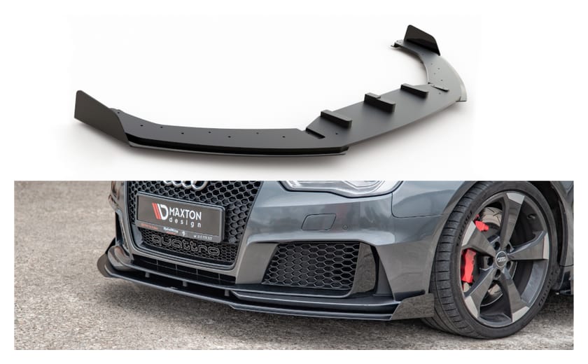 Splitter Audi RS3 8V Sportback przód Racing Durability + Flaps Black-Red
