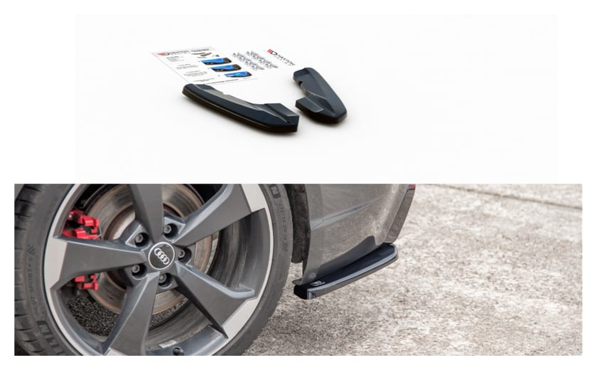 Splitter Audi RS3 8V Sportback Tył Boczne v.2 Gloss Black