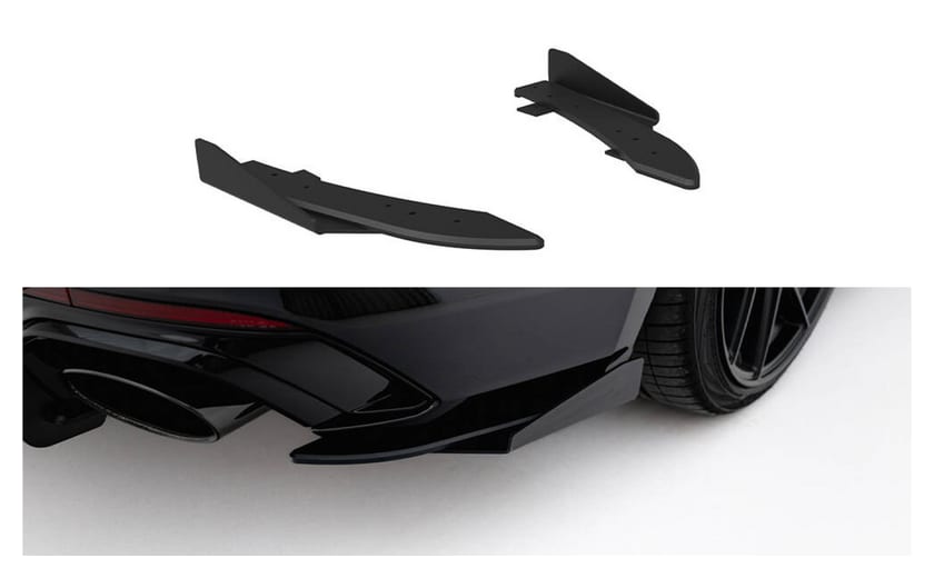 Splitter Audi RS5 F5 Sportback Tył Boczne Street Pro Black + Gloss Flaps