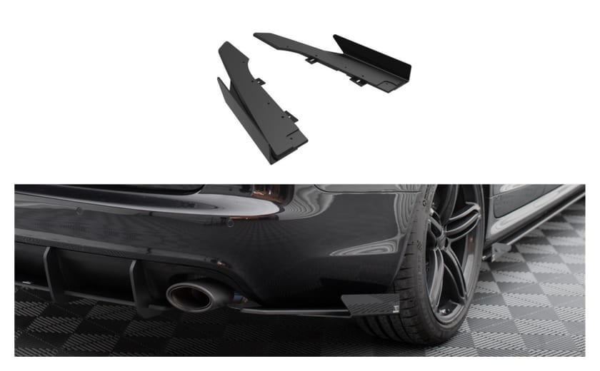 Splitter Audi RS6 C6 Tył Boczne Street Pro Black-Red + Gloss Flaps