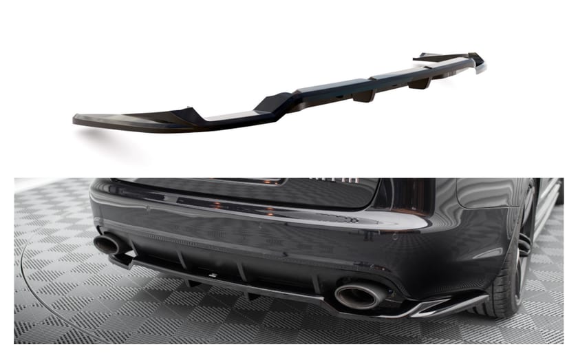 Splitter Audi RS6 C6 Tył Środkowy z Dyfuzorem Gloss Black
