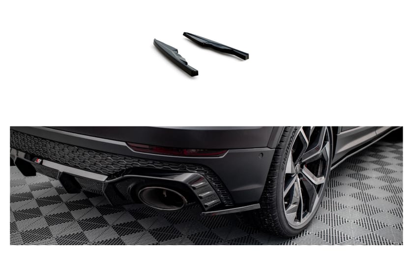 Splitter Audi RSQ8 4M Tył Boczne v.2 Gloss Black