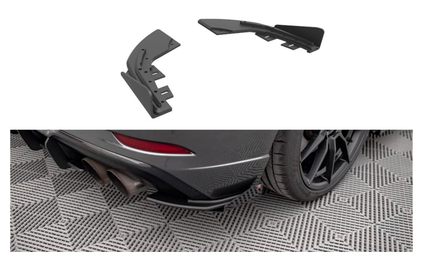 Splitter Audi S3 8V Facelift Tył Boczne Street Pro Black + Gloss Flaps