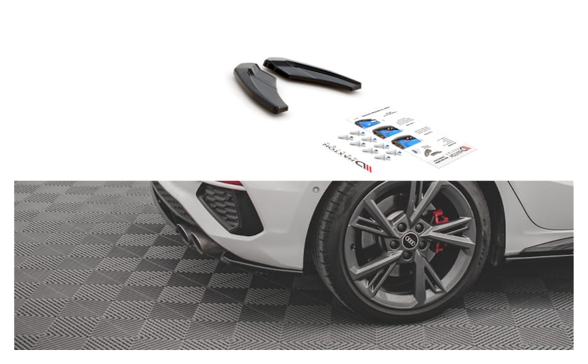 Splitter Audi S3 8Y Tył Boczne v.1 Gloss Black