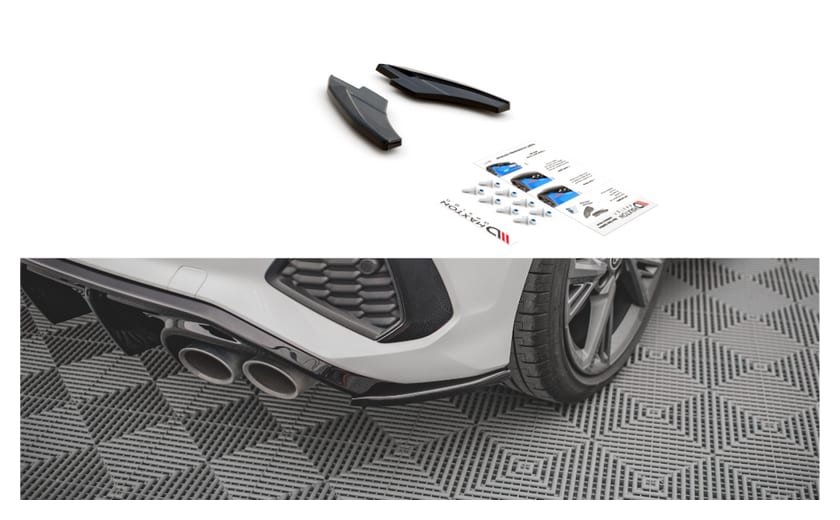 Splitter Audi S3 8Y Tył Boczne v.2 Gloss Black