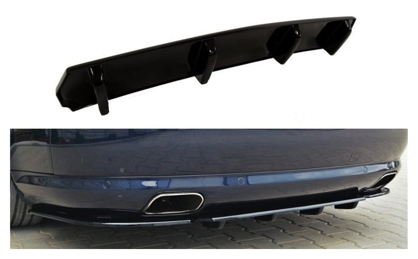 Splitter Audi S8 D3 Tył Środkowy with vertical bars Gloss Black