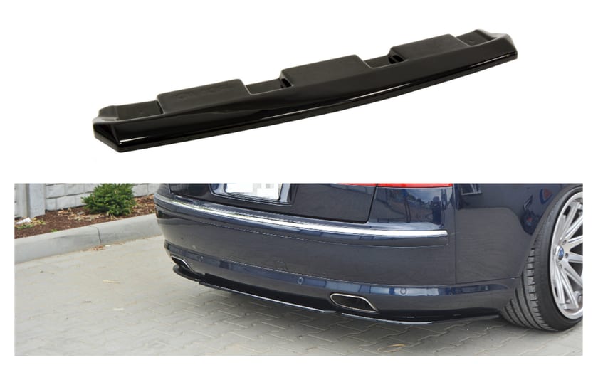 Splitter Audi S8 D3 Tył Środkowy without vertical bars Gloss Black