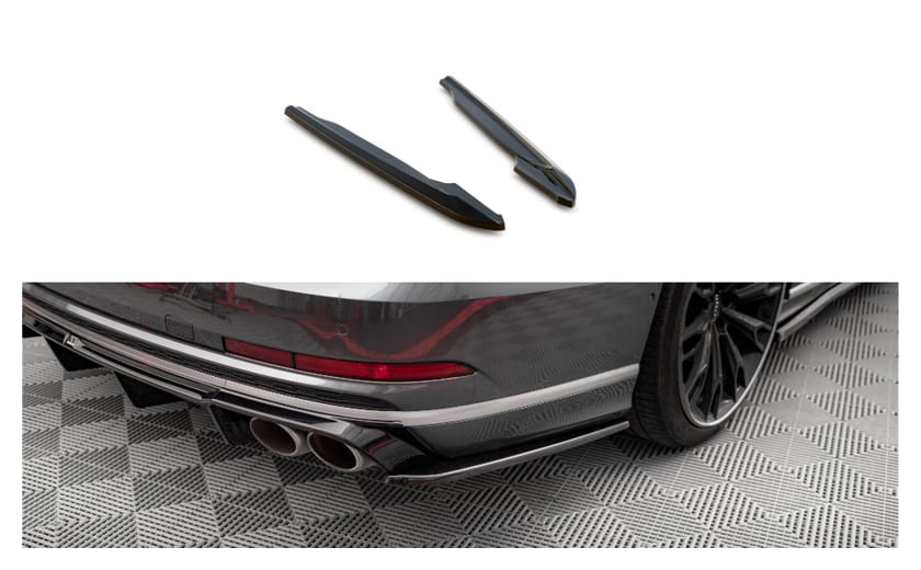 Splitter Audi S8 D5 Tył Boczne v.2 Gloss Black