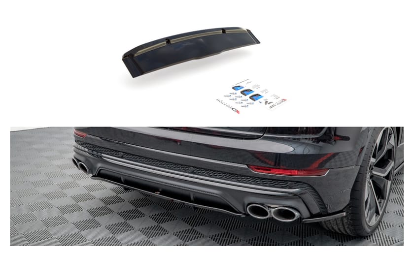 Splitter Audi SQ8 4M Tył Środkowy z Dyfuzorem Gloss Black