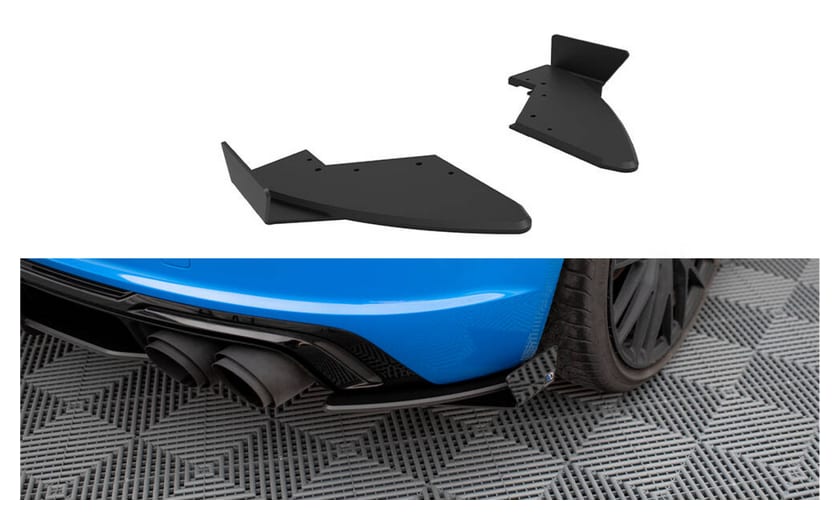 Splitter Audi TT 8S S-Line Facelift Tył Boczne Street Pro Black-Red + Gloss Flaps