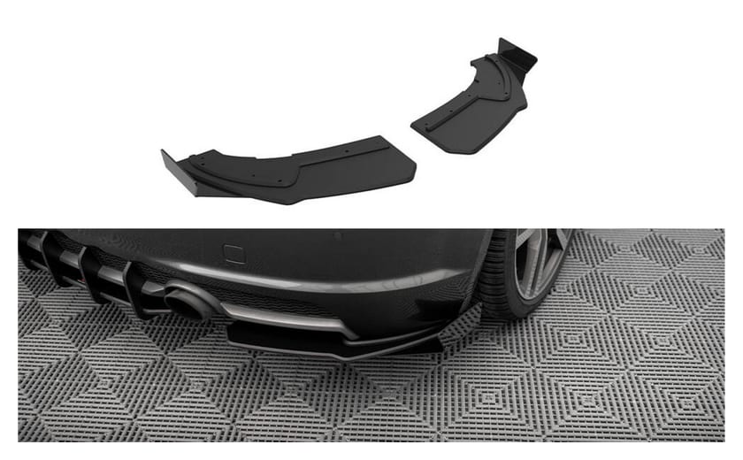 Splitter Audi TT 8S S-Line Tył Boczne Street Pro Black-Red + Gloss Flaps