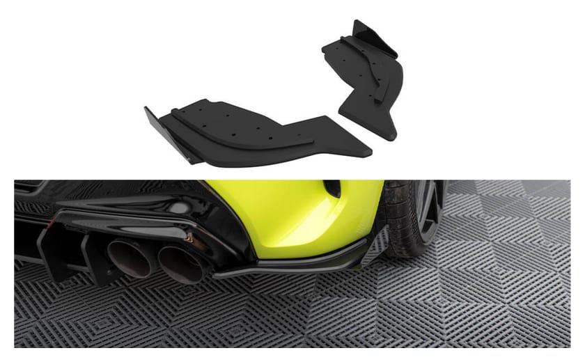 Splitter BMW 1 F40 M-Pack Tył Boczne Street Pro v.2 Black + Gloss Flaps