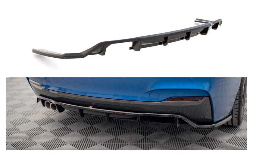 Splitter BMW 2 F22 M-Pack Tył Środkowy z Dyfuzorem Gloss Black