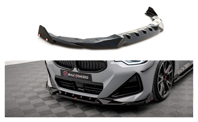 Splitter BMW 2 G42 M-Pack przód v.2 + flaps Gloss Black